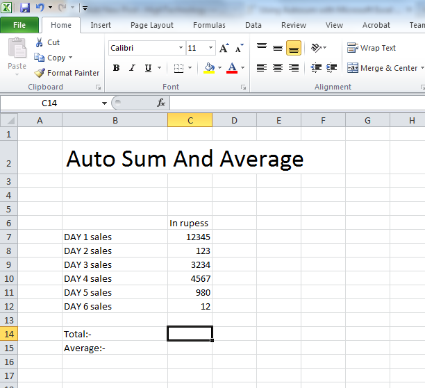 How To Use Autosum And Average In Microsoft Excel 1710